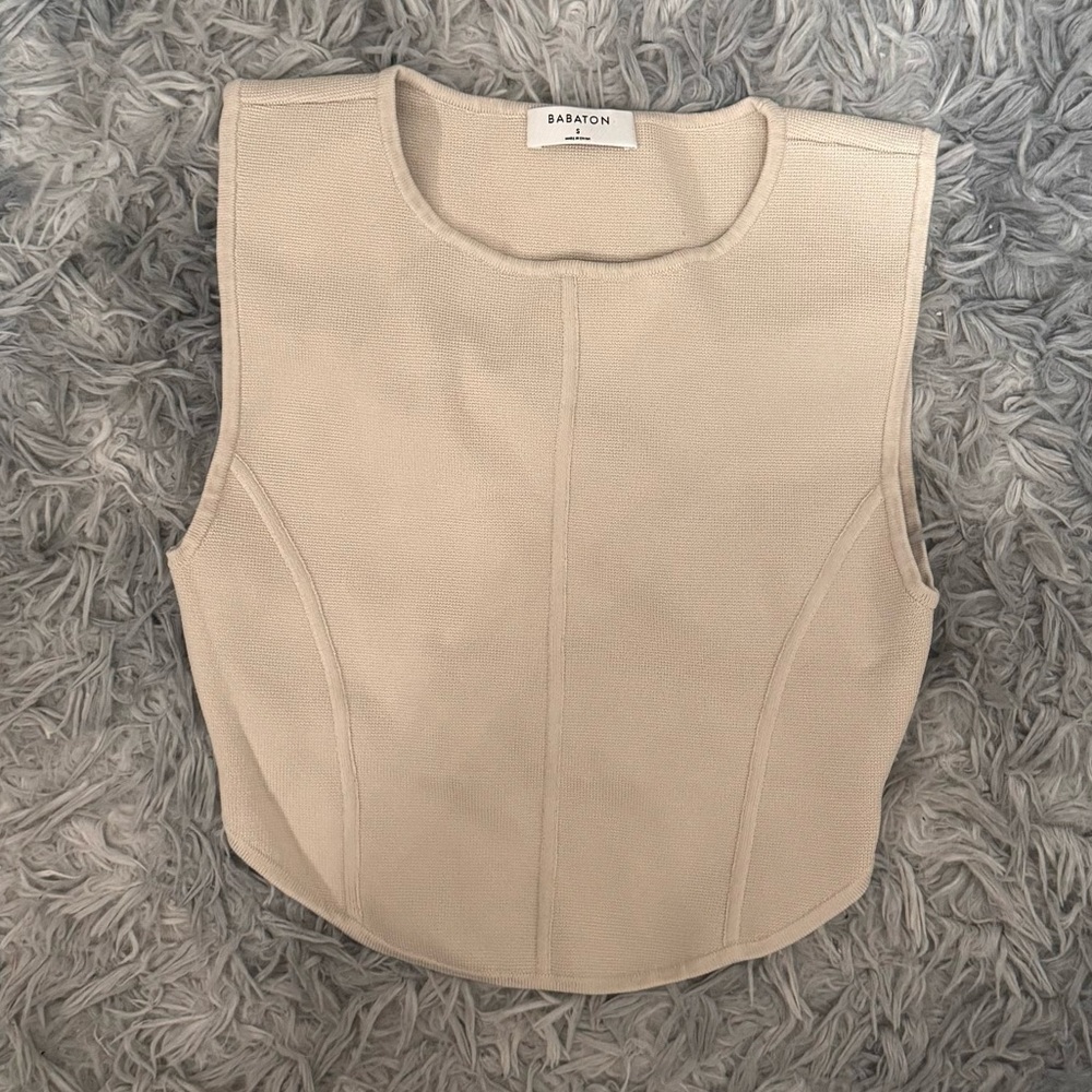 Aritzia Babaton Gallery Sculpt Knit Seamed Tank Top